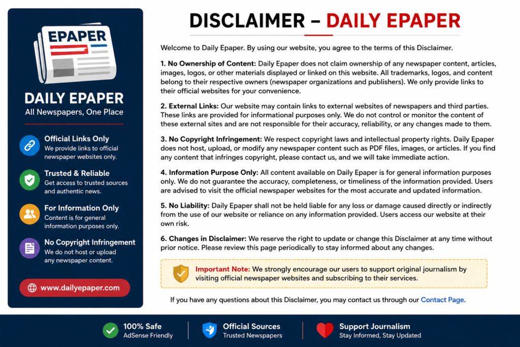 Disclaimer Daily Epaper